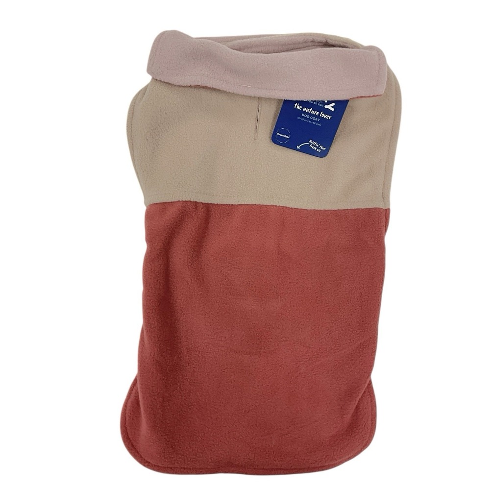 Youly XXL/XXXL (22"-27") Dog Coat Reversible Fleece Warm Colorblock Red Pink NWT